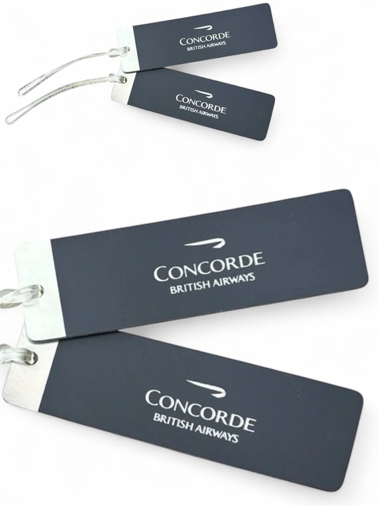 British Airways CONCORDE Handbags - Rare Vintage British Airways Concorde Luggage Tags - Set of 2 - Collectible